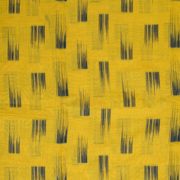 Mustard Yellow Colour Geometric Chanderi Feel Jacquard Fabric