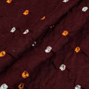 Plum Colour Ek Bundi Double Shade Bandhani Cotton Satin Fabric