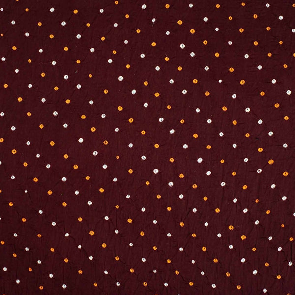 Plum Colour Ek Bundi Double Shade Bandhani Cotton Satin Fabric