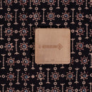 Black Colour Floral Block Print Cotton Fabric