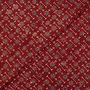 Red Maroon Colour Floral Block Print Cotton Fabric