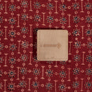 Red Maroon Colour Floral Block Print Cotton Fabric