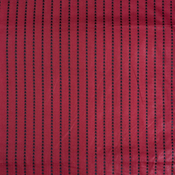 Maroon Colour Geometric Pattern Bhagalpur Jacquard Cotton Fabric