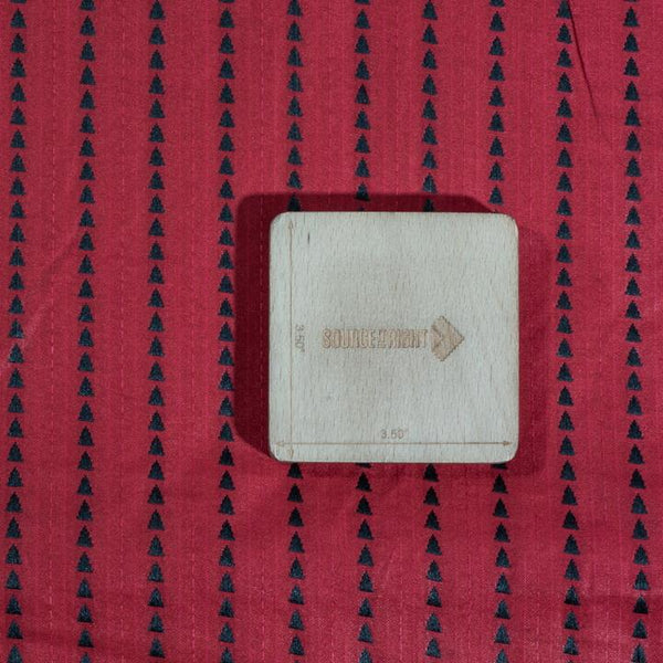 Maroon Colour Geometric Pattern Bhagalpur Jacquard Cotton Fabric