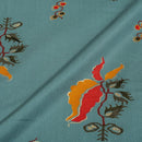 Mineral Blue Colour Discharge Foil Print Rayon Fabric