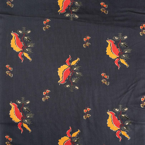 Forest Night Colour Discharge Foil Print Rayon Fabric