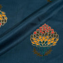 Blue Coral Colour Discharge Foil Print Rayon Fabric