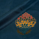 Blue Coral Colour Discharge Foil Print Rayon Fabric