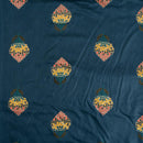 Blue Coral Colour Discharge Foil Print Rayon Fabric