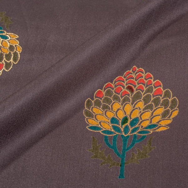 Cedar Colour Discharge Foil Print Rayon Fabric