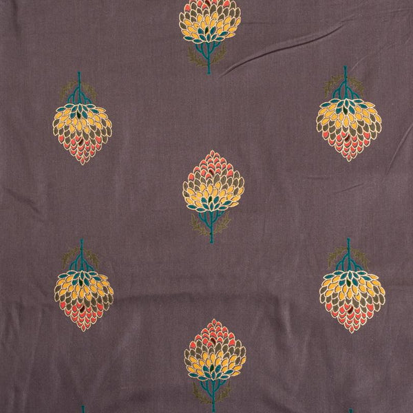 Cedar Colour Discharge Foil Print Rayon Fabric