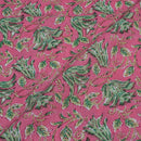 Pink Colour Floral Jaal Screen Print Cotton Fabric 