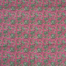 Pink Colour Floral Jaal Screen Print Cotton Fabric 
