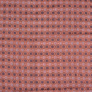 Peach Colour Floral Screen Print Cotton Fabric 