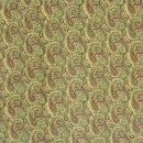 Lime Yellow Colour Paisley Screen Print Cotton Fabric 