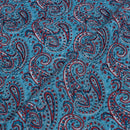 Cadet Blue Colour Paisley Screen Print Cotton Fabric 