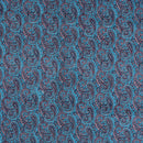 Cadet Blue Colour Paisley Screen Print Cotton Fabric 