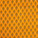 Golden Orange Colour Floral Print Pin Tucks Cotton Fabric 34 inch Width