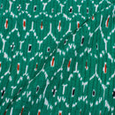 Green Colour Ikat Print Pin Tucks Cotton Fabric 34 inch Width