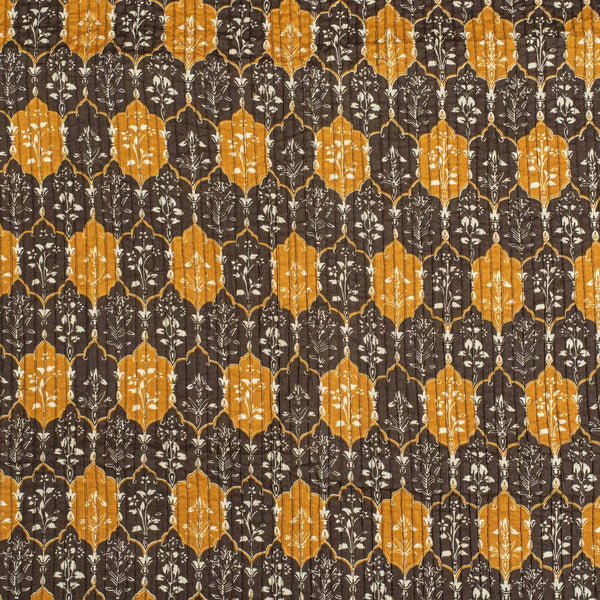 Cedar Colour Floral Print 35 inch Width Pin Tucks Cotton Fabric 