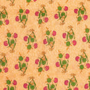 Peach Colour Floral Print 35 inch Width Pin Tucks Cotton Fabric 