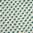 Off White Colour Floral Print 36 inch Width Pin Tucks Cotton Fabric 