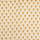 Off White Colour Floral Print 35 inch Width Pin Tucks Cotton Fabric 