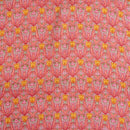Peach Colour Floral Jaal Print 35 inch Width Pin Tucks Cotton Fabric 