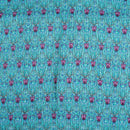 Sea Blue Colour Floral Jaal Print 32 inch Width Pin Tucks Cotton Fabric 