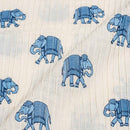 Off White Colour Elephant Motif Print 36 inch Width Pin Tucks Cotton Fabric 
