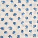 Off White Colour Elephant Motif Print 36 inch Width Pin Tucks Cotton Fabric 