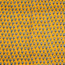 Mustard Orange Colour Floral Butti Print 35 inch Width Pin Tucks Cotton Fabric 
