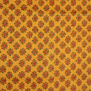 Mustard Colour Floral Butti Print 36 inch Width Pin Tucks Cotton Fabric 