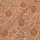 Beige Colour Floral Jaal Print 35 inch Width Pin Tucks Cotton Fabric