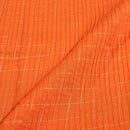 Orange Colour Geometric Print 35 inch Width Pin Tucks Cotton Fabric 