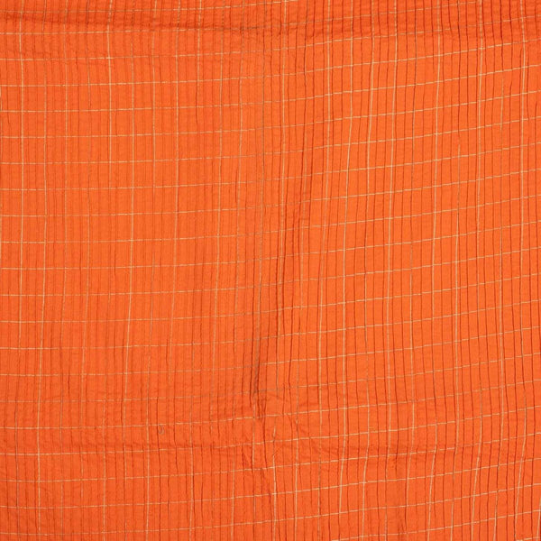 Orange Colour Geometric Print 35 inch Width Pin Tucks Cotton Fabric 