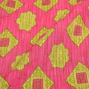 Candy Pink Colour Mughal Print 34 inch Width Pin Tucks Cotton Fabric 