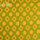 Green Colour Geometric Print Pin Tucks Cotton Fabric 34 inch Width