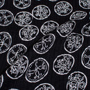 Black Colour Geometric Print Pin Tucks Cotton Fabric 34 inch Width