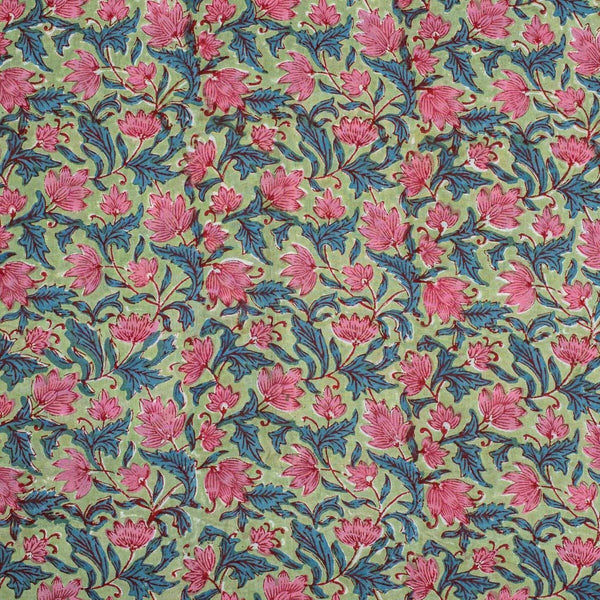 Laurel Colour Authentic Jaipur Hand Block Print Mal Feel Cotton Fabric