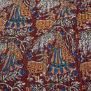 Coffee Brown Colour Village Block Print 36 inch Width Pin Tucks Cotton Fabric 