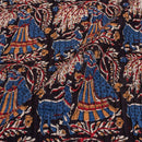 Black Colour Village Block Print 35 inch Width Pin Tucks Cotton Fabric 