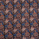 Black Colour Village Block Print 35 inch Width Pin Tucks Cotton Fabric 