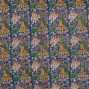 Blue Colour Village Block Print 34 inch Width Pin Tucks Cotton Fabric 