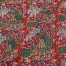 True Red Colour Village Block Print 36 inch Width Pin Tucks Cotton Fabric 