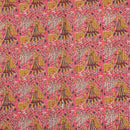 Peach Pink Colour Village Block Print 38 inch Width Pin Tucks Cotton Fabric 