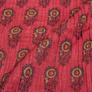 Coral Colour Mughal Block Print 36 inch Width Pin Tucks Cotton Fabric 