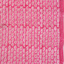Pink Colour Paisley Block Print With One Side Border 38 inch Width Pin Tucks Cotton Fabric 