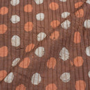 Choco Brown Colour Dabu Block Print 38 inch Width Pin Tucks Cotton Fabric 