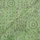 Pastel Green Colour Dabu Block Print 32 inch Width Pin Tucks Cotton Fabric 